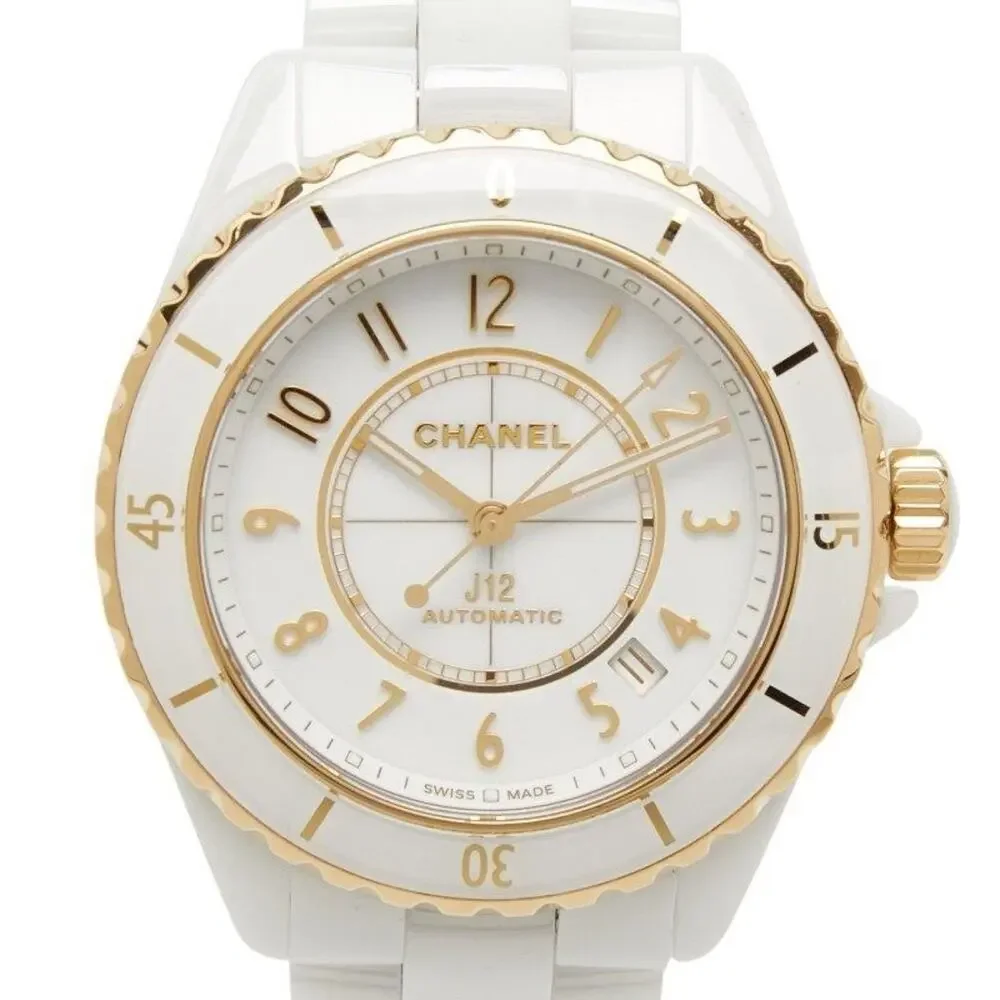 Chanel J12 Caliber 12.1 Automatic 18K Yellow Gold Ceramic Watch White